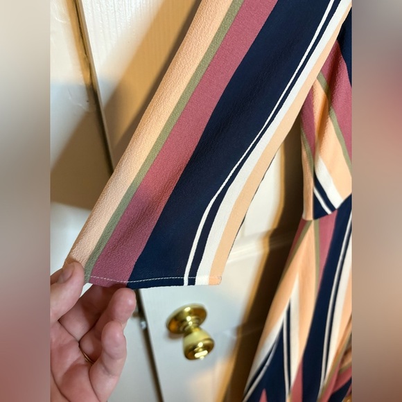 NWT Leith Deep V-Neck Stripe Midi Dress | Size Medium | Nordstrom Exclusive - Picture 8 of 13